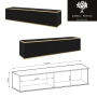 Szafka RTV Czarno - Złota  135 cm MDF
